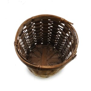 The Lucky Clover Trading 5 Inch Bamboo Stained Planter Basket, Brown