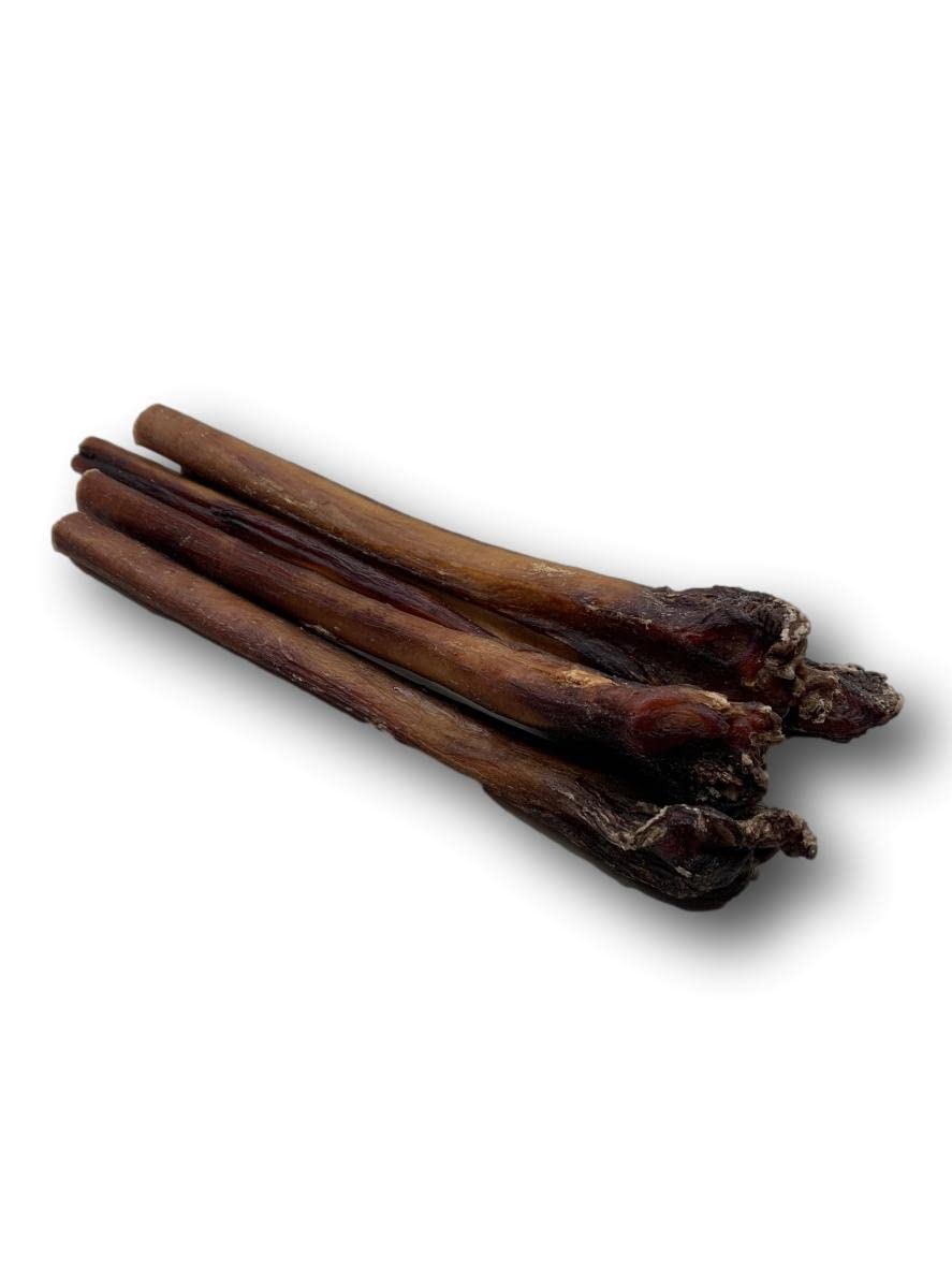 Top Dog Chews - Jumbo 12 Inch Bully Sticks, 5 Pack. 100% Natural Beef, Free Range, Grass Fed, High Protein, Supports Dental Health & Easily Digestible, Treat for Medium & Large Dogs