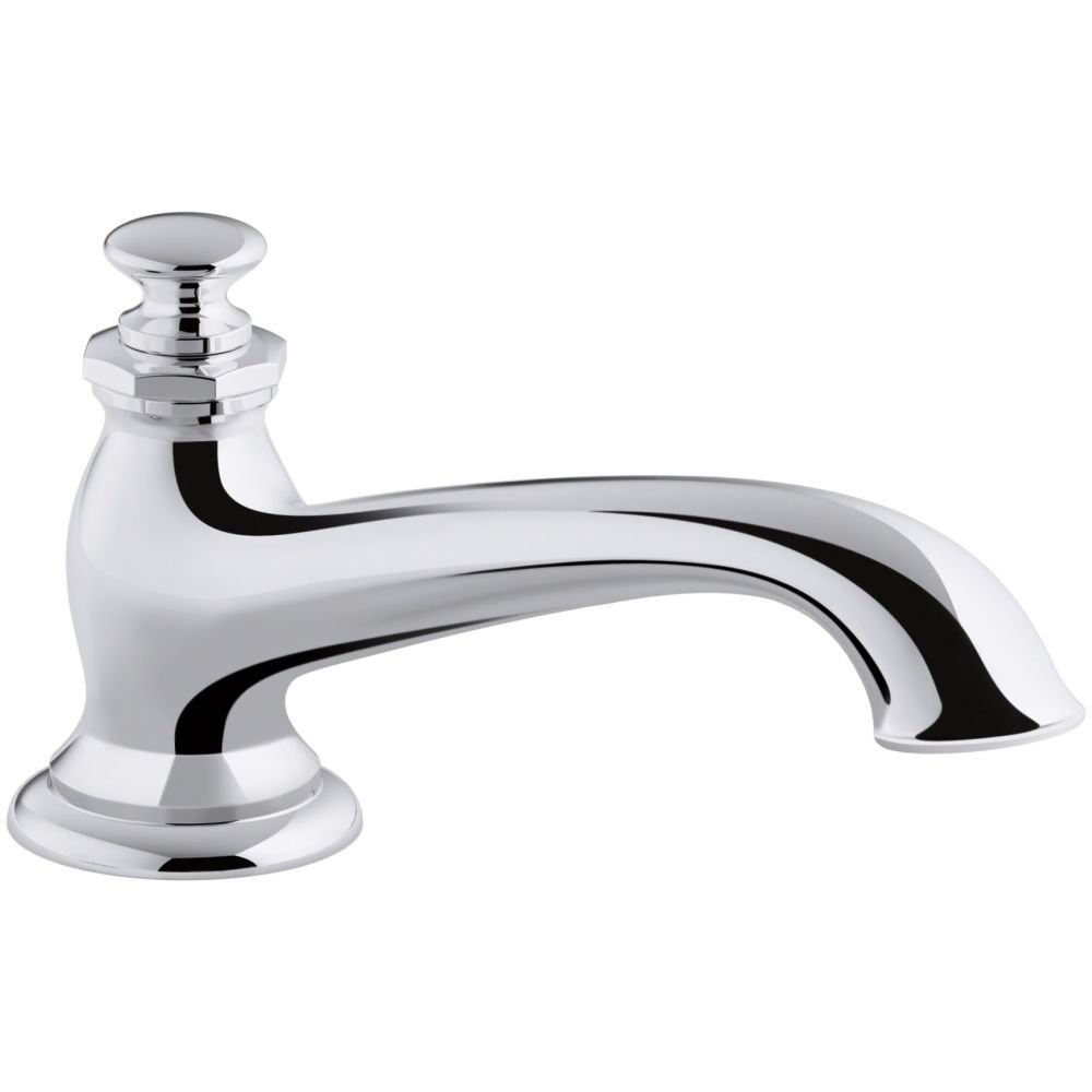 KOHLER K-72777-CP Artifacts Deck-Mount Bath Spout with Flare Design, Less Handles, Polished Chrome