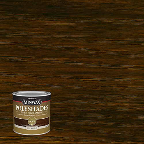 1/2 pt Minwax 21397 Espresso PolyShades Wood Stain And Polyurethane, Satin