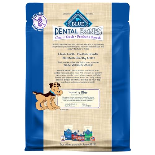 Blue Buffalo Dental Bones Large Natural Dental Chew Dog Treats Bag