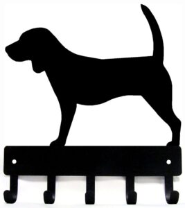 the metal peddler beagle key holder for wall - small 6 inch wide with 5 hooks - made in usa