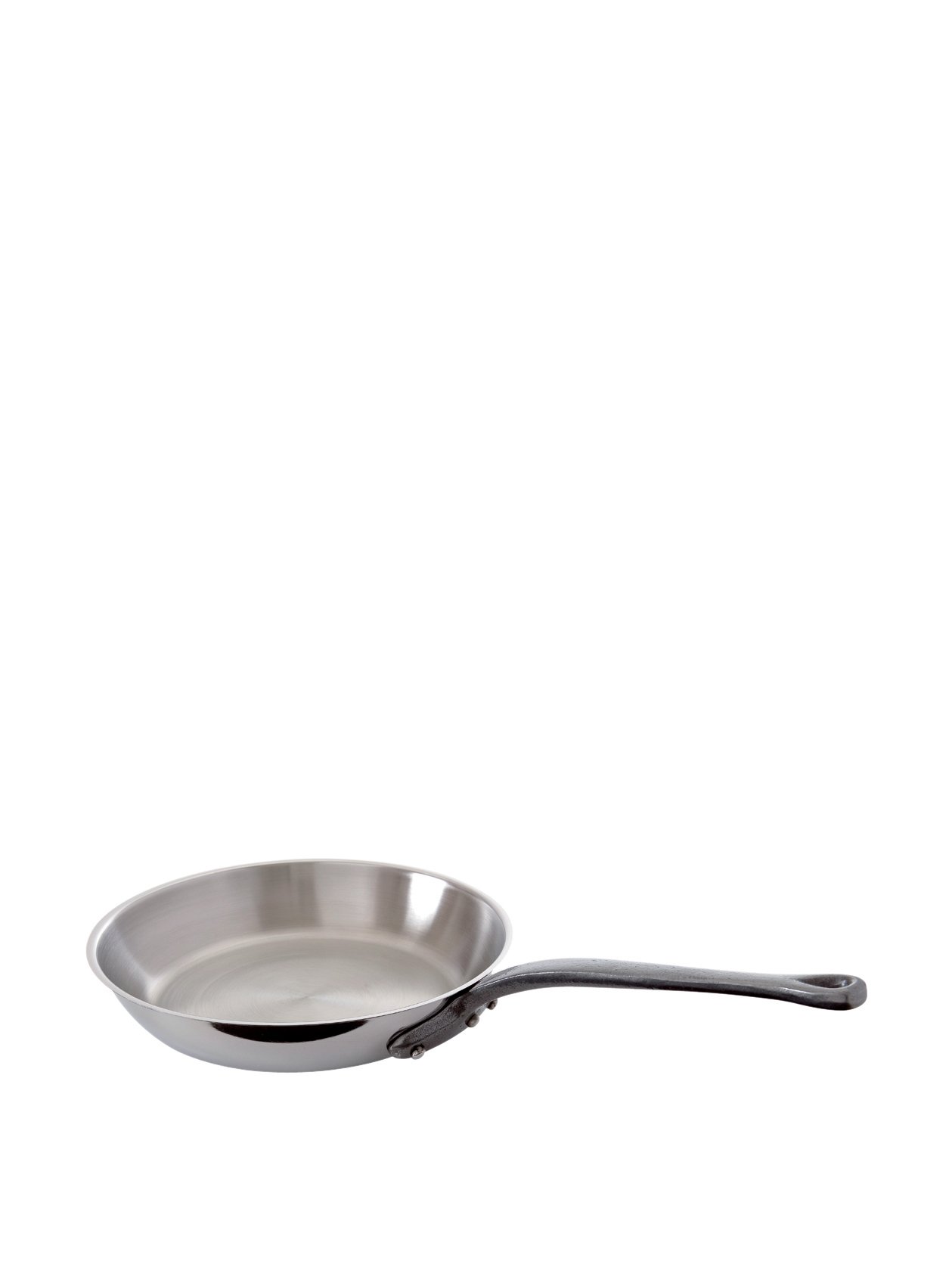 Mauviel M'COOK CI Stainless Steel Frying Pan With Cast Iron Handle, 10.2-In, Made In France