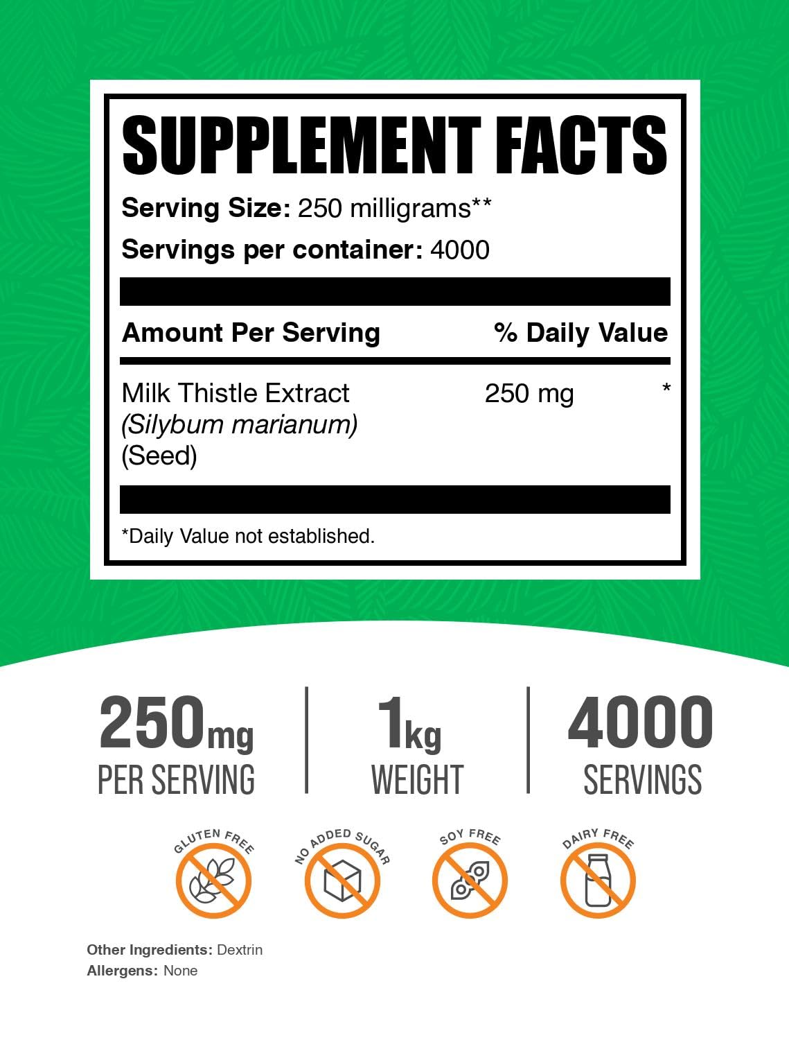 BulkSupplements.com Milk Thistle Extract Powder - Liver Support Supplement - Silymarin Milk Thistle - Milk Thistle for Dogs - Liver Cleanse - Fatty Liver Supplements (1 Kilogram - 2.2 lbs)