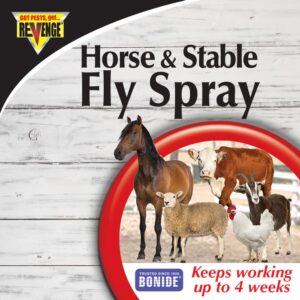 REVENGE Horse & Stable Fly Spray, 32 oz Ready-to-Use, Long Lasting Insecticide Controls and Repels Fleas and Ticks