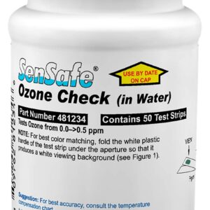 Industrial Test Systems | SenSafe Ozone Check Test Strip 481234 | 0 - >0.5ppm Range | Bottle of 50 | Made in USA | Lowest Detection Levels | 30-Second Test | Drinking Water, Restaurants, & More