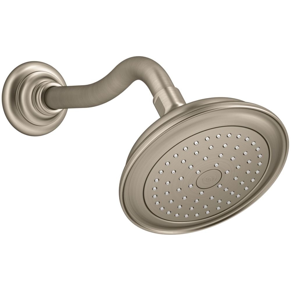 KOHLER K-72773-BV Artifacts Single-Function 2.5 Gpm Showerhead with Katalyst Spray, Less Showerarm and Flange, Vibrant Brushed Bronze