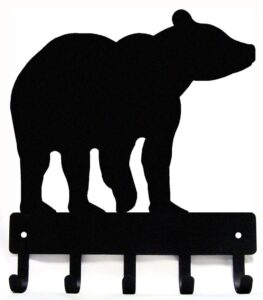 the metal peddler bear #01 key rack hanger - small 6 inch wide- made in usa; wall mount