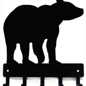 The Metal Peddler Bear #01 Key Rack Hanger - Small 6 inch Wide- Made in USA; Wall Mount