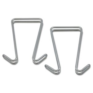 alera alech2sr 0.5 in. x 3.13 in. x 4.75 in. double-sided steel partition garment hook - silver (2/pack)