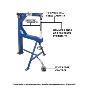 Baileigh 24-Inch Pneumatic Planishing Hammer, 16-Gauge Mild Steel (PH-24A)