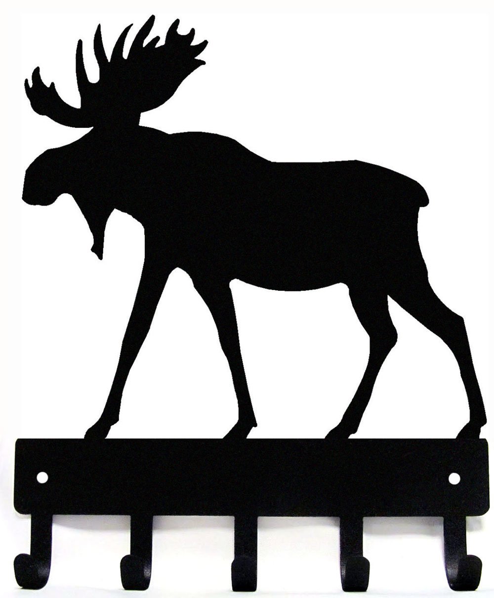 The Metal Peddler Moose Key Rack Hanger - Large 9 inch Wide - Made in USA; Wall Mount