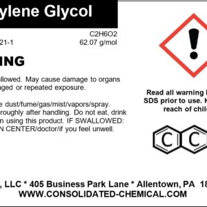 Ethylene Glycol High Purity - New Tamper-Evident Sealed Bottles 1000ml (32oz)