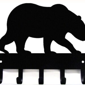 The Metal Peddler Bear #02 Key Rack Hanger - Small 6 inch Wide - Made in USA; Wall Mount