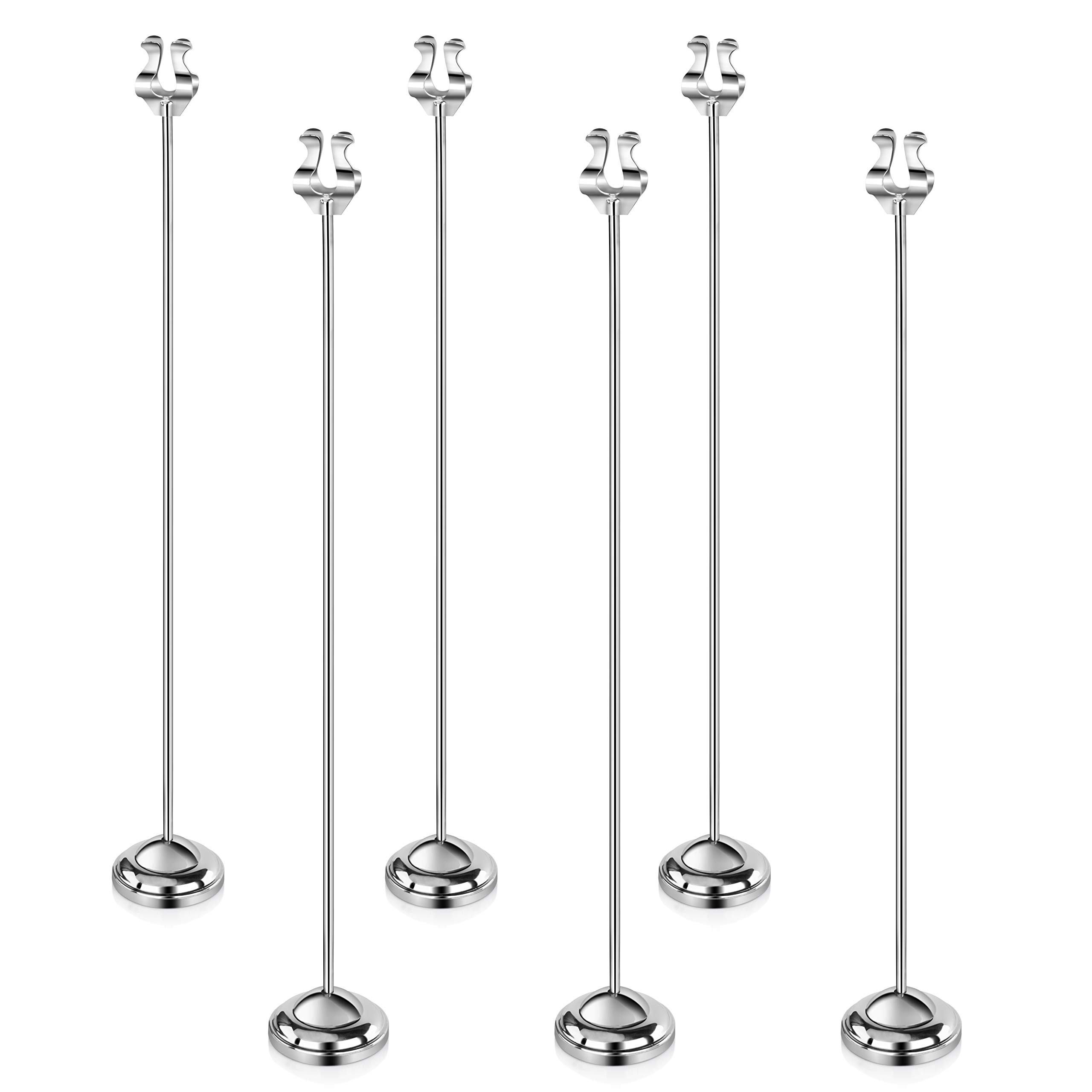 New Star Foodservice 27792 Stainless Steel Table Number Holder/Heavy Casting Base, Set of 6, 12-Inch