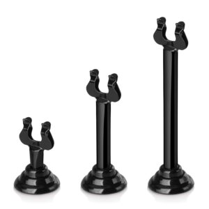 New Star Foodservice 27761 Triton/Ring-Clip Table Number Holder/Number Stand/Place Card Holder, Set of 12, 4-Inch, Black