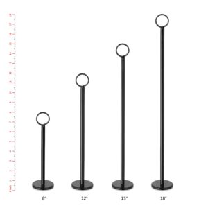 New Star Foodservice 27730 Ring-Clip Table Number Holder/Number Stand/Place Card Holder, 18-Inch, Set of 12, Black Finish