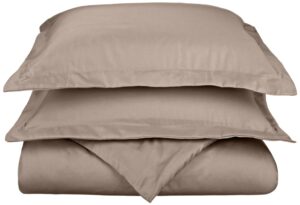 cotton blend soft, wrinkle resistant king/california king duvet cover set, solid, grey