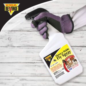 REVENGE Horse & Stable Fly Spray, 32 oz Ready-to-Use, Long Lasting Insecticide Controls and Repels Fleas and Ticks