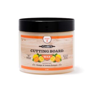 clark's cutting board finish wax, enriched with lemon & orange oils ,made with natural beeswax and carnauba wax,butcher block wax, (6 ounces)