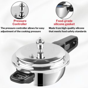 Vinod V-3L Stainless Steel Sandwich Bottom Pressure Cooker, 3-Liter, Medium, Silver