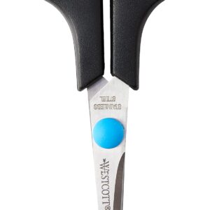 Westcott 5 inch Easy Grip Left Handed Soft Grip Scissor - Black/Blue - Black-Blue