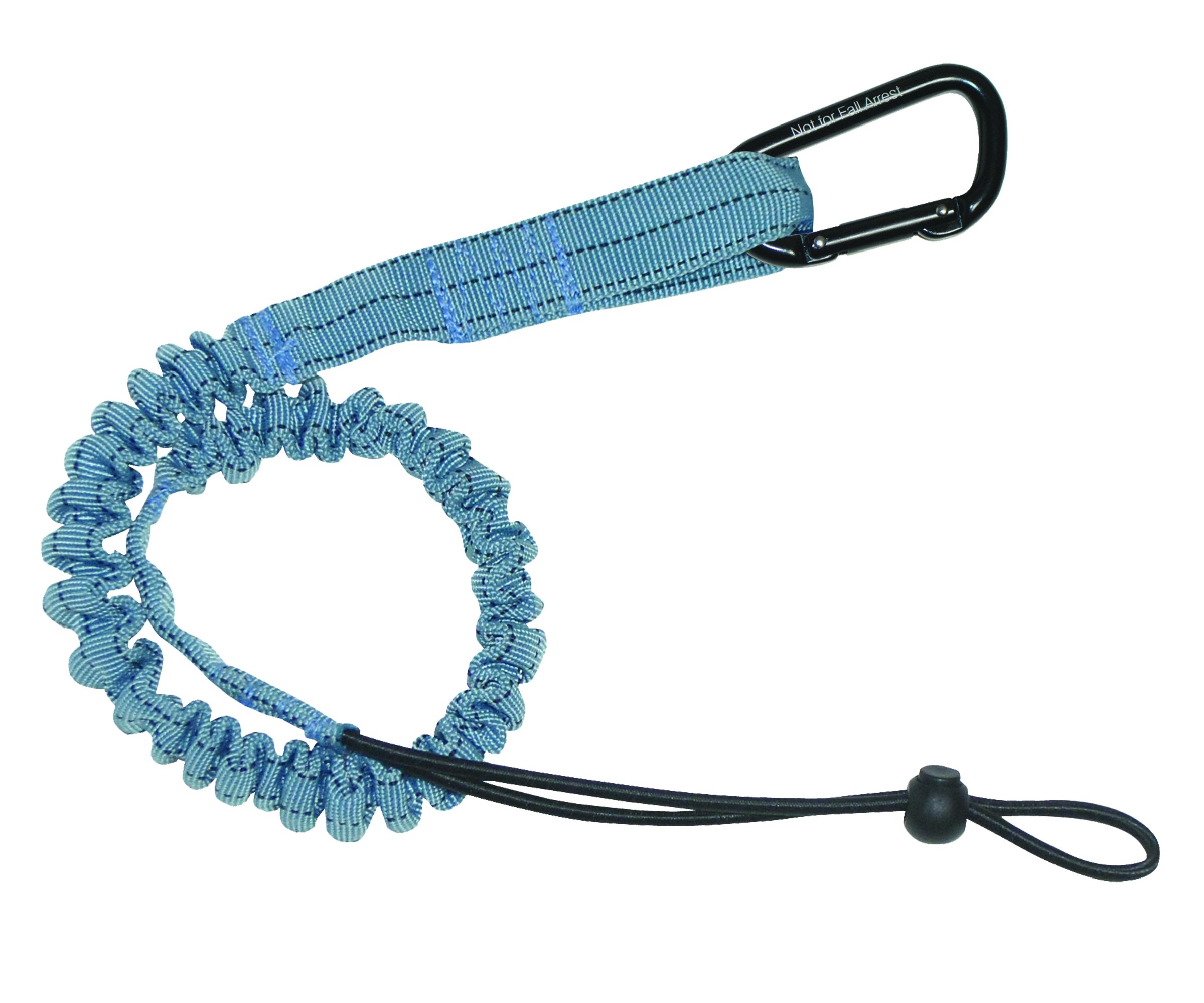 FallTech 5027B Tool Lanyard - Heavy-Duty Tool Leash, Loop and Carabiner, 15 lb Capacity, Single, 37" to 43", Blue