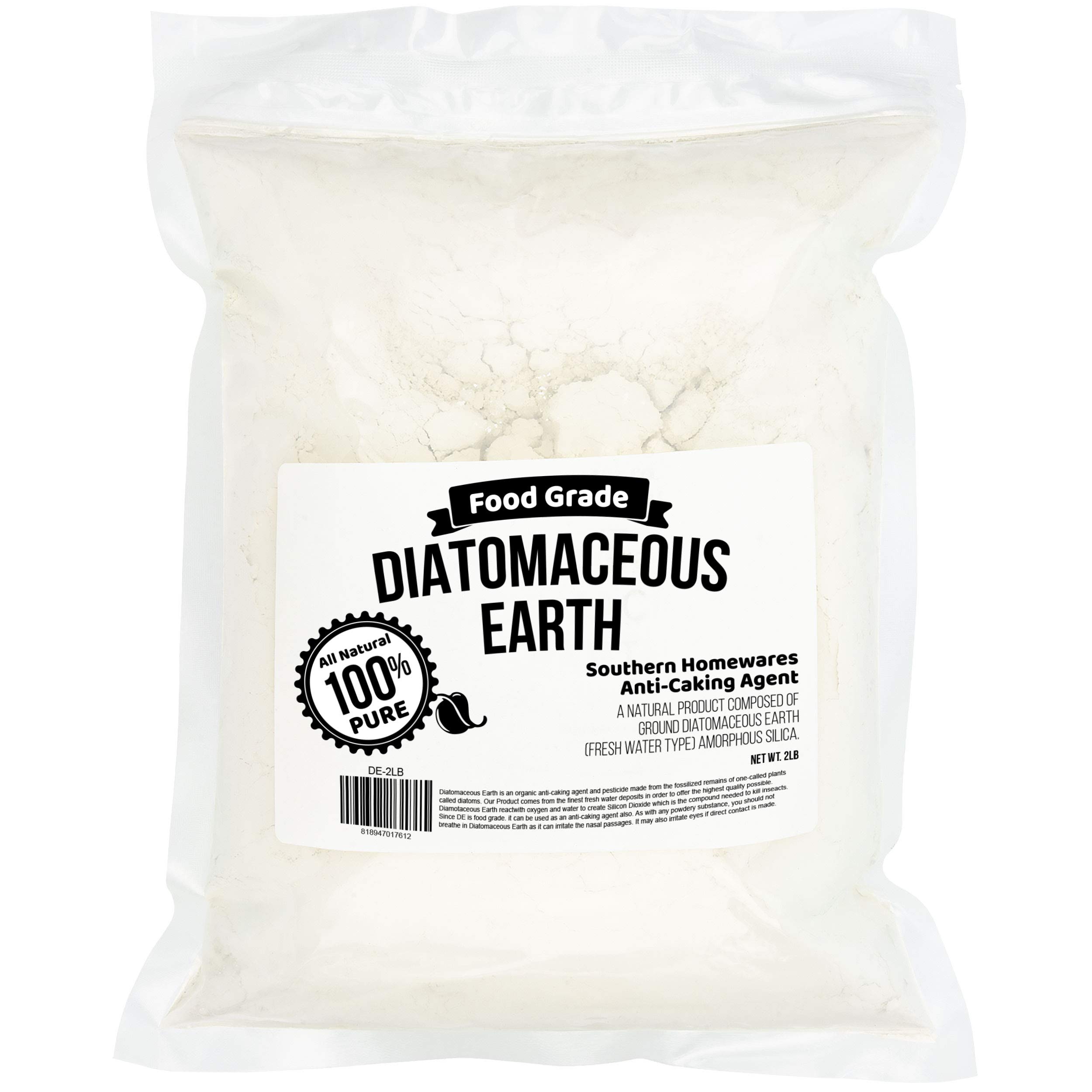 Diatomaceous Earth Food Grade (Fresh Water Type) 2lb Zipper Bag Codex DE (0.2)