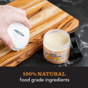 CLARK'S Cutting Board Finish Wax, Enriched with Lemon & Orange Oils ,Made with Natural Beeswax and Carnauba Wax,Butcher Block Wax, (6 ounces)