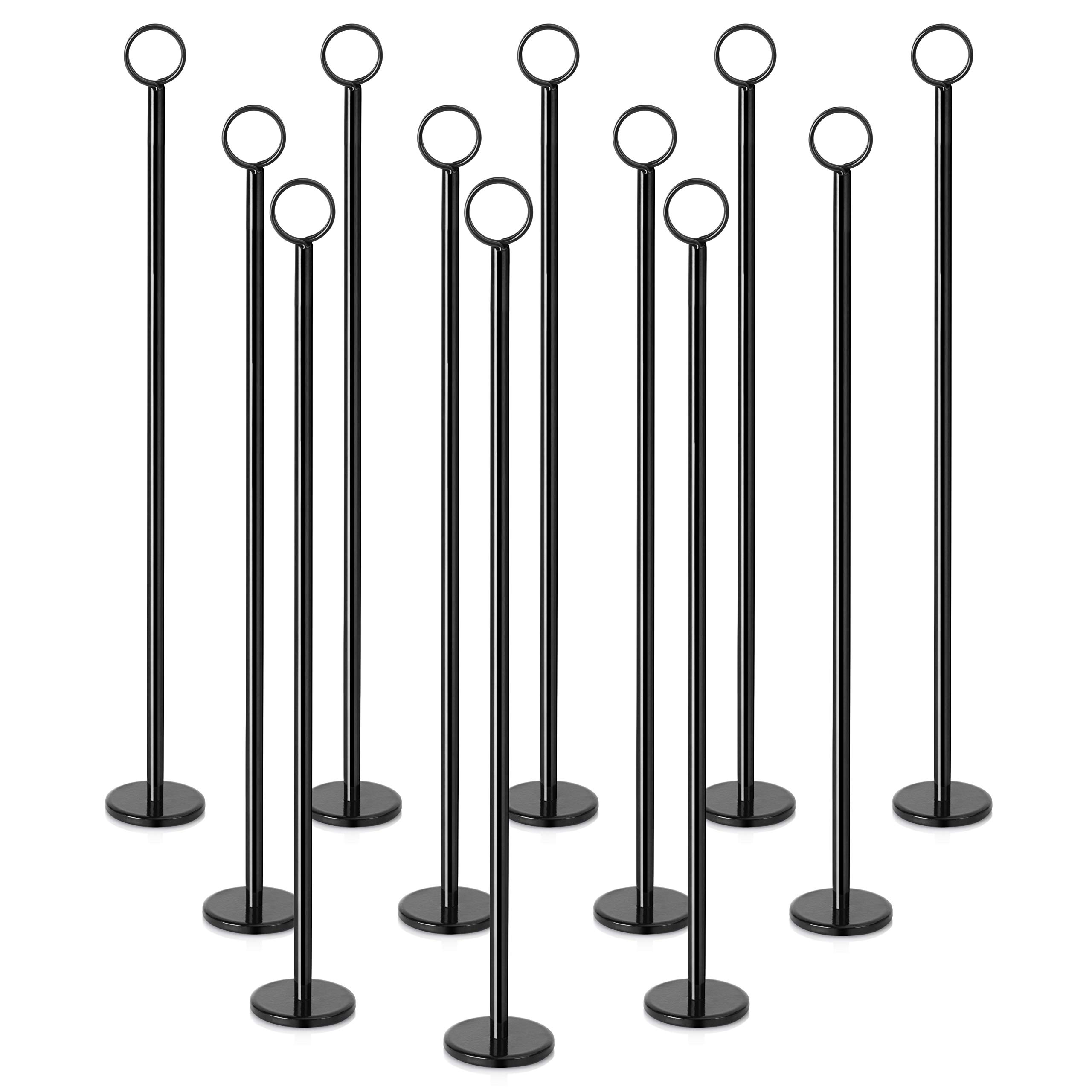 New Star Foodservice 27730 Ring-Clip Table Number Holder/Number Stand/Place Card Holder, 18-Inch, Set of 12, Black Finish