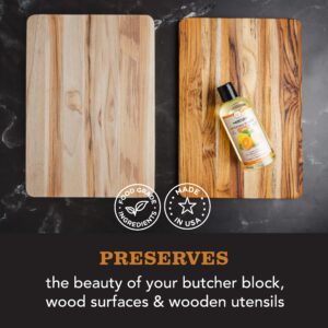 CLARK'S Cutting Board Oil - Food Grade Mineral Oil for Cutting Board - Enriched with Lemon and Orange Oils - Butcher Block Oil and Conditioner - Mineral Oil - Restores and Protects All Wood - 12oz