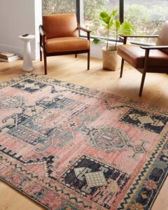 loloi ii jocelyn collection joc-06 runner rug 2'-3" x 7'-6" rose/rose rectangular 0.38" thick