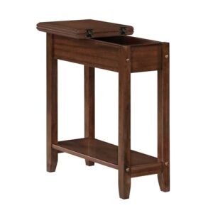 Convenience Concepts American Heritage Flip Top End Table with Shelf, Espresso