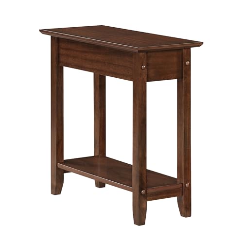 Convenience Concepts American Heritage Flip Top End Table with Shelf, Espresso