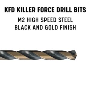 Drill America #7 High Speed Steel Black & Gold KFD Split Point Drill Bit (Pack of 12), KFD Series - KFD7P12