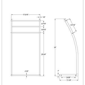 Kingston Brass SCC8255 Pedestal Steel Construction Towel Rack, Oil Rubbed Bronze