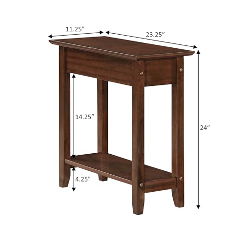 Convenience Concepts American Heritage Flip Top End Table with Shelf, Espresso