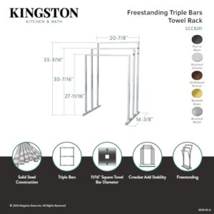 Kingston Brass SCC8285 Pedestal 3-Tier Steel Construction Towel-Rack, Oil Rubbed Bronze