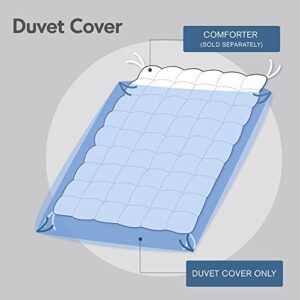 Madison Park Dawn 100% Cotton Duvet Set Floral Shabby Chic Design All Season Comforter Cover Bedding, Matching Shams, Percale Light Weight Bed Comforter Covers, Queen(90"x90"), Blue 9 Piece , Aqua