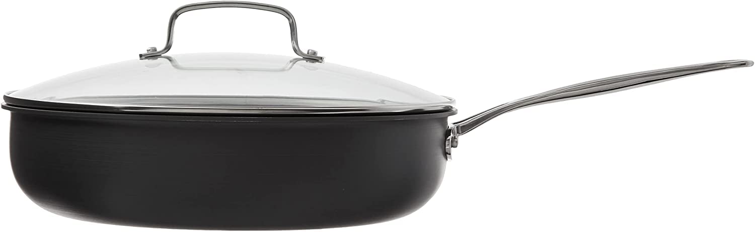 Cuisinart 12-Inch Deep Fry Pan w/Cover, Chef's Classic Nonstick Hard Anodized Collection, 622-30DFP1