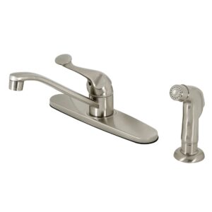 kingston brass kb572snsp 8" centerset kitchen faucet, brushed nickel