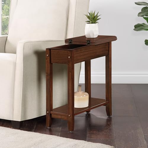 Convenience Concepts American Heritage Flip Top End Table with Shelf, Espresso