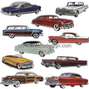 1/8 ~ 1950s Classic Cars Birthday ~ Edible Cake/Cupcake Topper - D7652