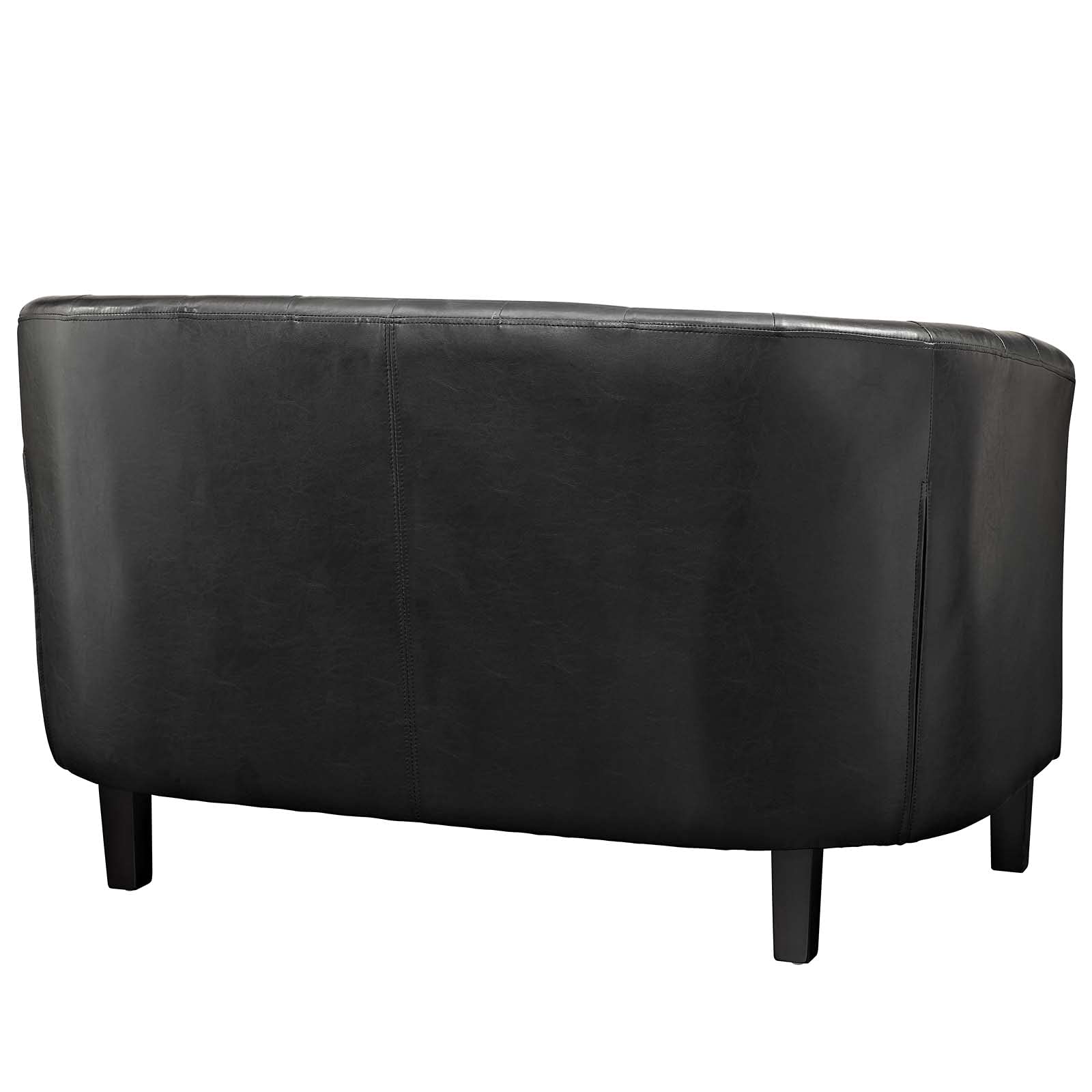 Modway Prospect Upholstered Contemporary Modern Loveseat In Black Faux Leather