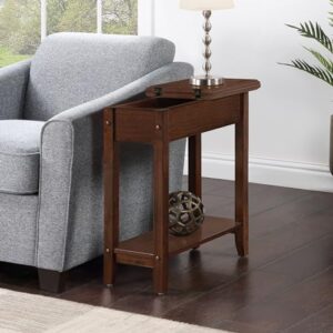 Convenience Concepts American Heritage Flip Top End Table with Shelf, Espresso