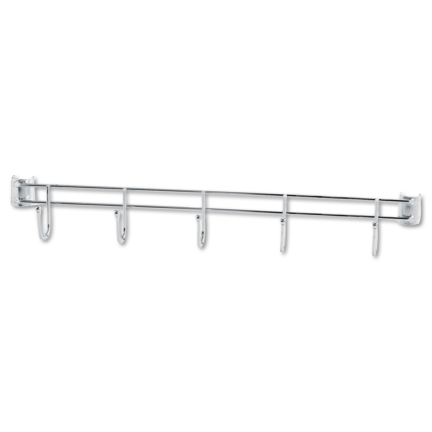 Alera SW59HB424SR Hook Bars for Wire Shelving, Five Hooks, 24-Inch Deep, Silver, 2 Bars/Pack