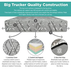 Big Trucker-Firm Layered Foam Truck Mattress Specifically Designed for Larger Drivers, 80" x 39" x 7"