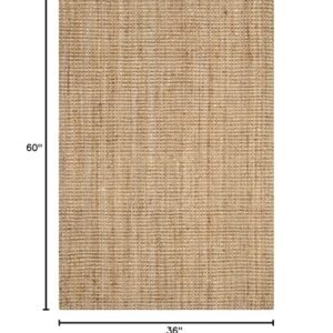 SAFAVIEH Natural Fiber Collection Accent Rug - 3' x 5', Natural, Handmade Farmhouse Jute, Ideal for High Traffic Areas in Entryway, Living Room, Bedroom (NF747A)