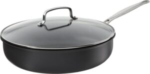 cuisinart 12-inch deep fry pan w/cover, chef's classic nonstick hard anodized collection, 622-30dfp1