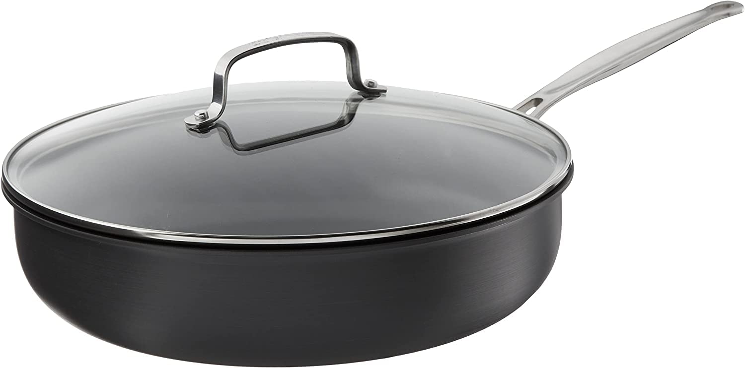 Cuisinart 12-Inch Deep Fry Pan w/Cover, Chef's Classic Nonstick Hard Anodized Collection, 622-30DFP1